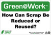 NMC GW1035-HOW CAN SCRAP BE REDUCED OR REUSED, 7X10, RECYCLE PLASTIC (1 EACH)