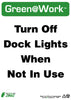 NMC GW2044-TURN OFF DOCK LIGHTS WHEN NOT IN USE, 14x10, RECYCLE PLASTIC (1 EACH)