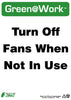NMC GW2045-TURN OFF FANS WHEN NOT IN USE, 14x10, RECYCLE PLASTIC (1 EACH)