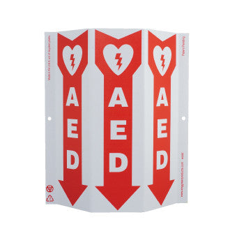 NMC GW4055-TRI-VIEW SLIM, GRAPHIC, AED, 12X9, RECYCLE PLASTIC (1 EACH)