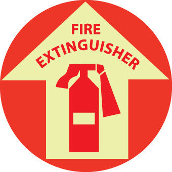 NMC GWFS10-FLOOR SIGN, GLOW WALK ON, FIRE EXTINGUISHER, 17'' DIA (1 EACH)