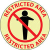 NMC GWFS11-FLOOR SIGN, GLOW WALK ON, RESTRICTED AREA, 17'' DIA (1 EACH)
