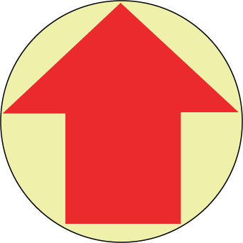 NMC GWFS21-FLOOR SIGN, GLOW WALK ON, ARROW GRAPHIC, 17'' DIA (1 EACH)