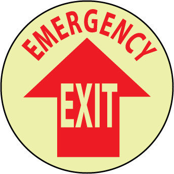 NMC GWFS25-FLOOR SIGN, WALK ON, EMERGENCY EXIT, 17 DIAGLOW (1 EACH)