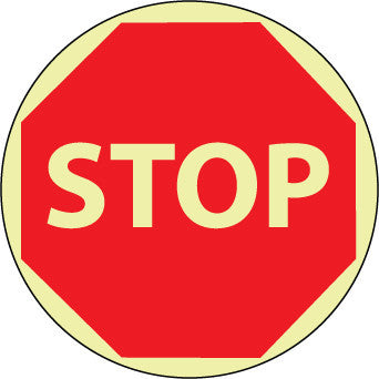 NMC GWFS3-FLOOR SIGN, GLOW WALK ON, STOP, 17'' DIA (1 EACH)