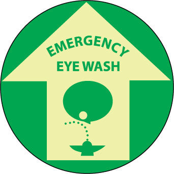 NMC GWFS5-FLOOR SIGN, GLOW WALK ON, EMERGENCY EYE WASH, 17'' DIA (1 EACH)