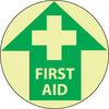 NMC GWFS6-FLOOR SIGN, GLOW WALK ON, FIRST AID, 17'' DIA (1 EACH)