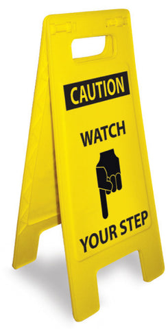 NMC HDFS213-HEAVY DUTY FLOOR SIGN, CAUTION WATCH YOUR STEP, 24.63X10.75 (1 EACH)