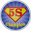 NMC HH120-HARD HAT EMBLEM, 5S CHAMPION,2 DIA, PS VINYL (PAK OF 25)