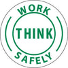 NMC HH12-HARD HAD EMBLEM, WORK THINK SAFELY, 2'' DIA, PS VINYL (PAK OF 25)