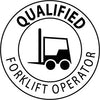 NMC HH17-HARD HAD EMBLEM, QUALIFIED FORKLIFT OPERATOR, 2'' DIA, PS VINYL (PAK OF 25)
