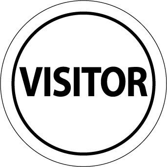 NMC HH20-HARD HAD EMBLEM, VISITOR, 2'' DIA, PS VINYL (PAK OF 25)