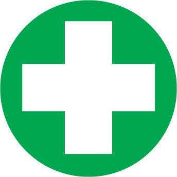 NMC HH30-HARD HAD EMBLEM, WHITE CROSS SYMBOL, 2'' DIA, PS VINYL (PAK OF 25)