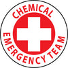 NMC HH36-HARD HAD EMBLEM, CHEMICAL EMERGENCY TEAM, 2'' DIA, PS VINYL (PAK OF 25)