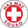 NMC HH44-HARD HAD EMBLEM, HAZ MAT SQUAD, 2'' DIA, PS VINYL (PAK OF 25)