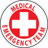 NMC HH48-HARD HAD EMBLEM, MEDICAL EMERGENCY TEAM, 2'' DIA, PS VINYL (PAK OF 25)