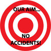 NMC HH57-HARD HAD EMBLEM, OUR AIM. . .NO ACCIDENTS, 2'' DIA, PS VINYL (PAK OF 25)