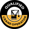 NMC HH58-HARD HAD EMBLEM, QUALIFIED CRANE OPERATOR, 2'' DIA, PS VINYL (PAK OF 25)