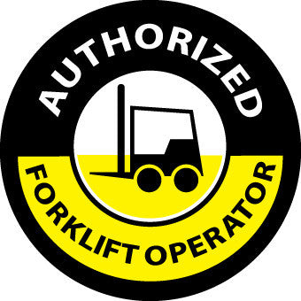 NMC HH63-HARD HAT EMBLEM, AUTHORIZED FORKLIFT OPERATOR, 2 DIA, PS VINYL (PAK OF 25)