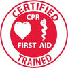 NMC HH65-HARD HAT EMBLEM, CERTIFIED CPR FIRST AID TRAINED, 2 DIA, PS VINYL (PAK OF 25)