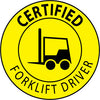 NMC HH66-HARD HAT EMBLEM, CERTIFIED FORKLIFT DRIVER, 2 DIA, PS VINYL (PAK OF 25)