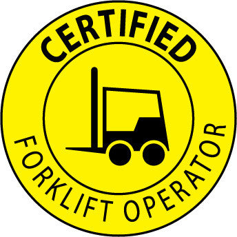 NMC HH67-HARD HAT EMBLEM, CERTIFIED FORKLIFT OPERATOR, 2 DIA, PS VINYL (PAK OF 25)