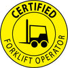 NMC HH67-HARD HAT EMBLEM, CERTIFIED FORKLIFT OPERATOR, 2 DIA, PS VINYL (PAK OF 25)