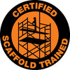NMC HH68-HARD HAT EMBLEM, CERTIFIED SCAFFOLD TRAINED, 2 DIA, PS VINYL (PAK OF 25)