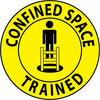 NMC HH69-HARD HAT EMBLEM, CONFINED SPACE TRAINED, 2 DIA, PS VINYL (PAK OF 25)