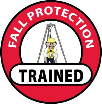 NMC HH71-HARD HAT EMBLEM, FALL PROTECTION TRAINED, 2 DIA, PS VINYL (PAK OF 25)