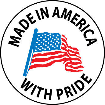 NMC HH75-HARD HAT EMBLEM, MADE IN AMERICA WITH PRIDE, 2 DIA, PS VINYL (PAK OF 25)