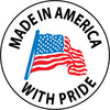 NMC HH75-HARD HAT EMBLEM, MADE IN AMERICA WITH PRIDE, 2 DIA, PS VINYL (PAK OF 25)