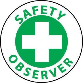 NMC HH78-HARD HAT EMBLEM, SAFETY OBSERVER, 2 DIA, PS VINYL (PAK OF 25)