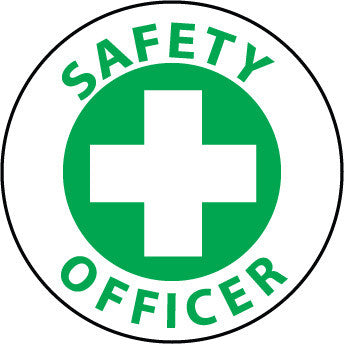 NMC HH79-HARD HAT EMBLEM, SAFETY OFFICER, 2 DIA, PS VINYL (PAK OF 25)