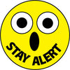 NMC HH82-HARD HAT EMBLEM, STAY ALERT, 2 DIA, PS VINYL (PAK OF 25)