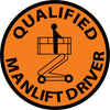 NMC HH83-HARD HAT EMBLEM, QUALIFIED MAN LIFT DRIVER, 2 DIA, PS VINYL (PAK OF 25)
