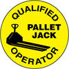 NMC HH85-HARD HAT EMBLEM, QUALIFIED PALLET JACK OPERATOR, 2 DIA, PS VINYL (PAK OF 25)