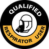 NMC HH86-HARD HAT EMBLEM, QUALIFIED RESPIRATOR USER, 2 DIA, PS VINYL (PAK OF 25)