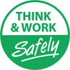 NMC HH91-THINK AND WORK SAFELY, 2 DIA., PS VINYL (PAK OF 25)