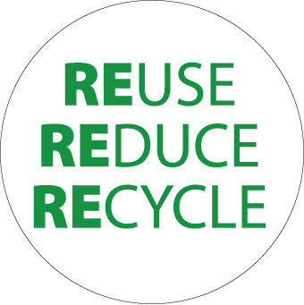 NMC HH99-REUSE REDUCE RECYCLE, 2DIA, PS VINYL (PAK OF 25)