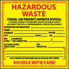 NMC HW10-LABELS, HAZARDOUS WASTE, 6X6, PS PAPER (1 ROLL)