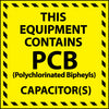 NMC HW12-LABELS, THIS EQUIPMENT CONTAINS PCB, 6X6, PS VINYL (PAK OF 25)