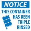 NMC HW24-LABELS, NOTICE THIS CONTAINER HAS BEEN TRIPLE RINSED, 6X6, PS PAPER (1 ROLL)