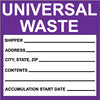 NMC HW30ALV-LABELS, HAZARDOUS MATERIALS SHIPPING, UNIVERSAL WASTE, 6X6, PS VINYL (1 ROLL)