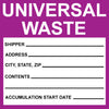 NMC HW30AP-LABELS, HAZARDOUS MATERIALS SHIPPING, UNIVERSAL WASTE, 6X6, PS VINYL (PAK OF 25)