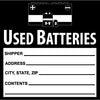 NMC HW37ALV-LABELS, USED BATTERIES, 6X6, PS VINYL (1 ROLL)