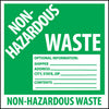 NMC HW5AL-LABELS, NON HAZARDOUS WASTE, 6X6, PS PAPER (1 ROLL)