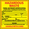 NMC HW7L-LABELS, HAZARDOUS WASTE (FOR LIQUIDS), 6X6, PS VINYL (PAK OF 25)