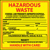 NMC HW8S-LABELS, HAZARDOUS WASTE (FOR SOLIDS), 6X6, PS VINYL (PAK OF 25)