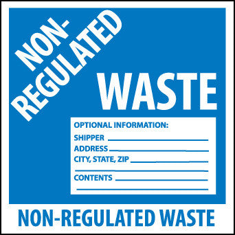 NMC HW9AL-LABLES, NON REGULATED WASTE, 6X6, PS PAPER (1 ROLL)